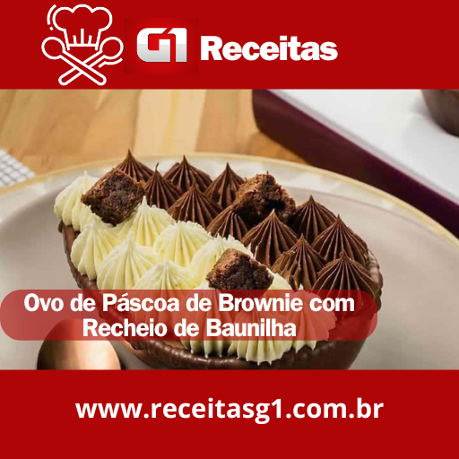 Ovo de Páscoa de Brownie com Recheio de Baunilha