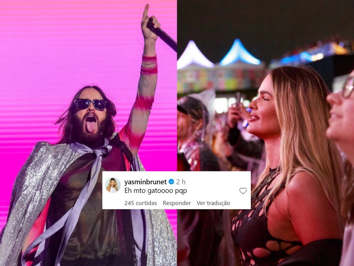 Yasmin Brunet ‘baba’ performance de Jared Leto no Lollapalooza: ‘É muito gato’ | 2024