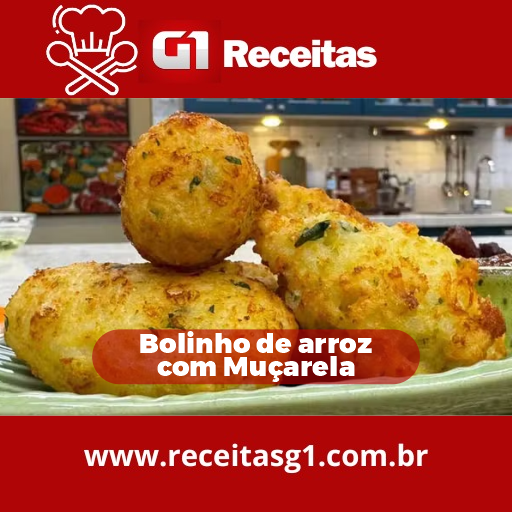 Bolinho de arroz com queijo muçarela