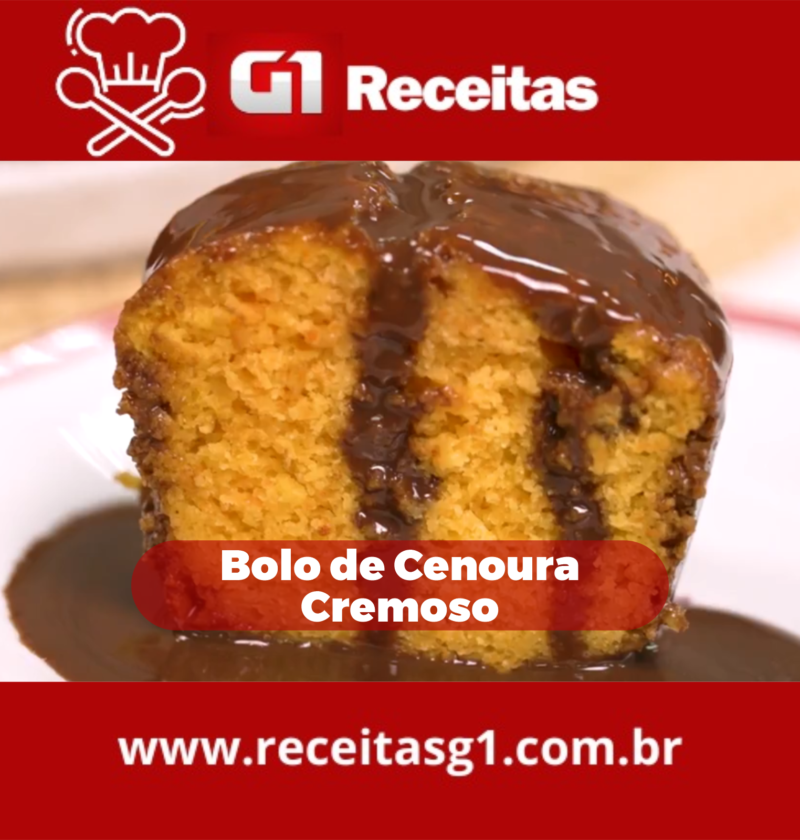 Receita de Bolo de Cenoura Cremoso